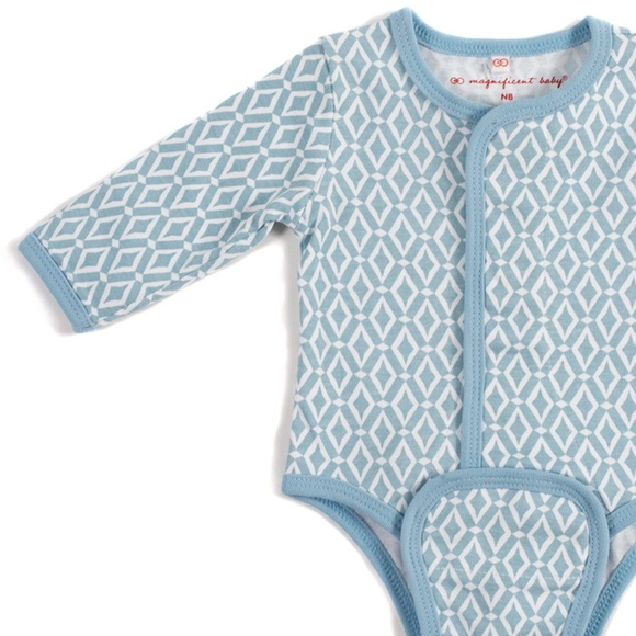 Magnificent Baby Other - Magnificent Baby Blue Magnetic Burrito Bodysuit